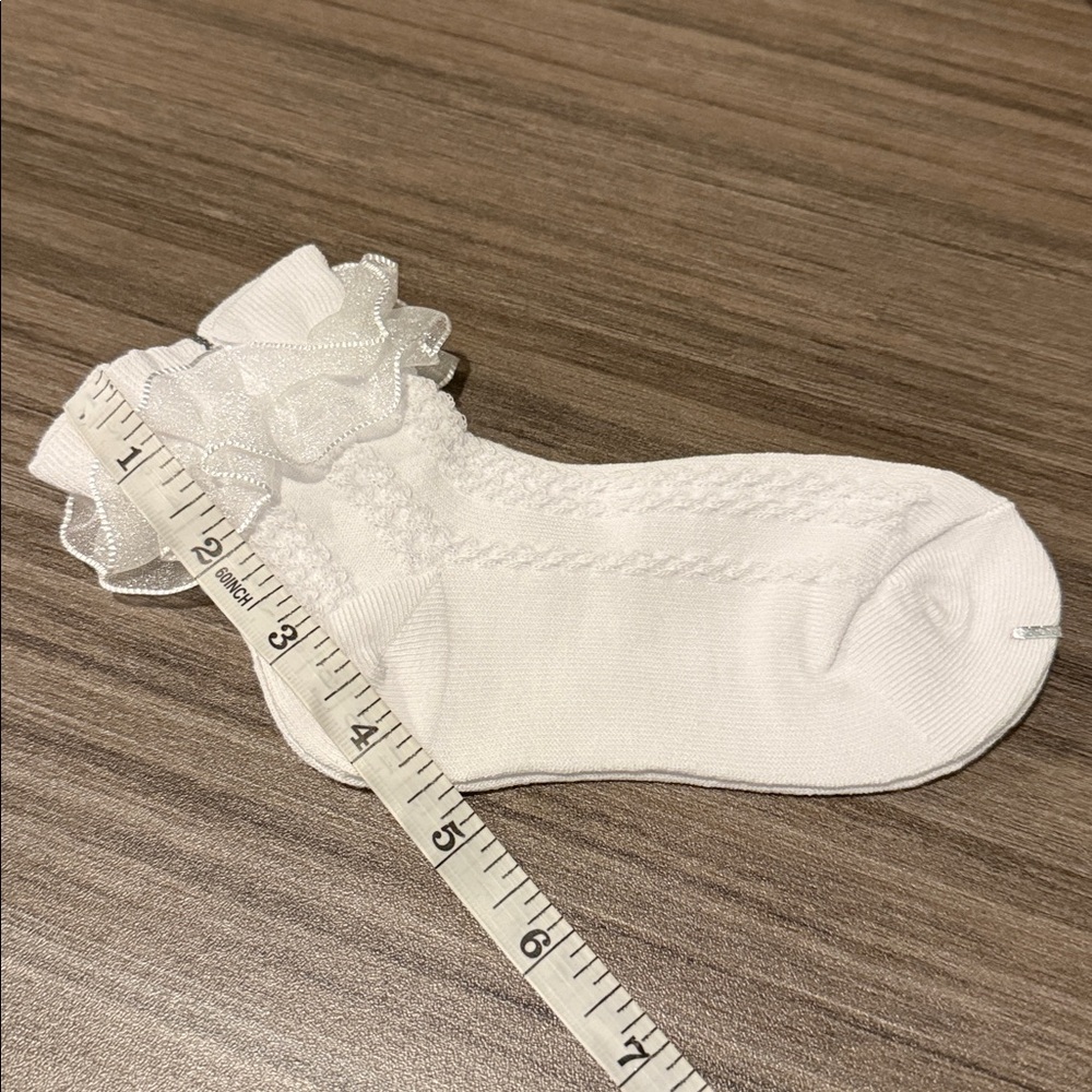 Adorable, Children’s White Ruffle Ankle Socks - Picture 6 of 7